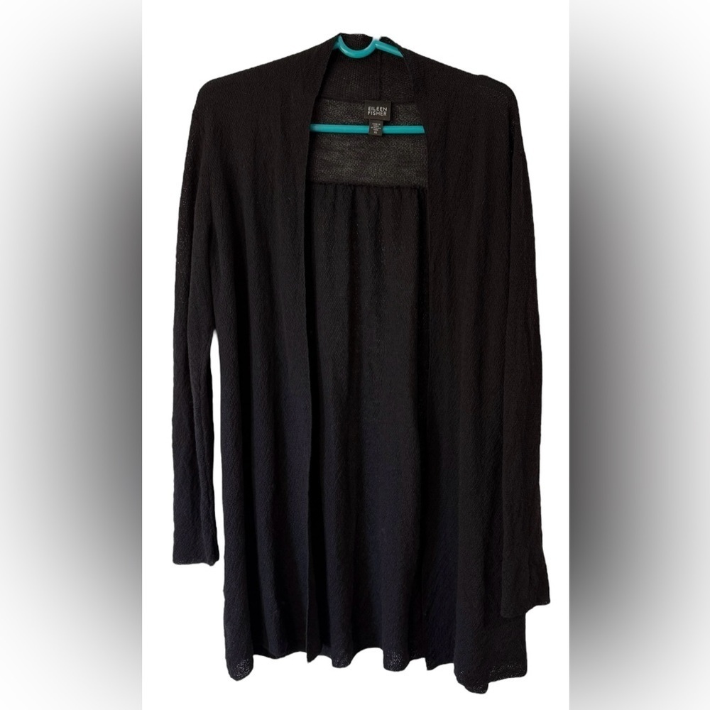 Eileen Fisher Women's Wool Long Cardigan Size XS Black *Read